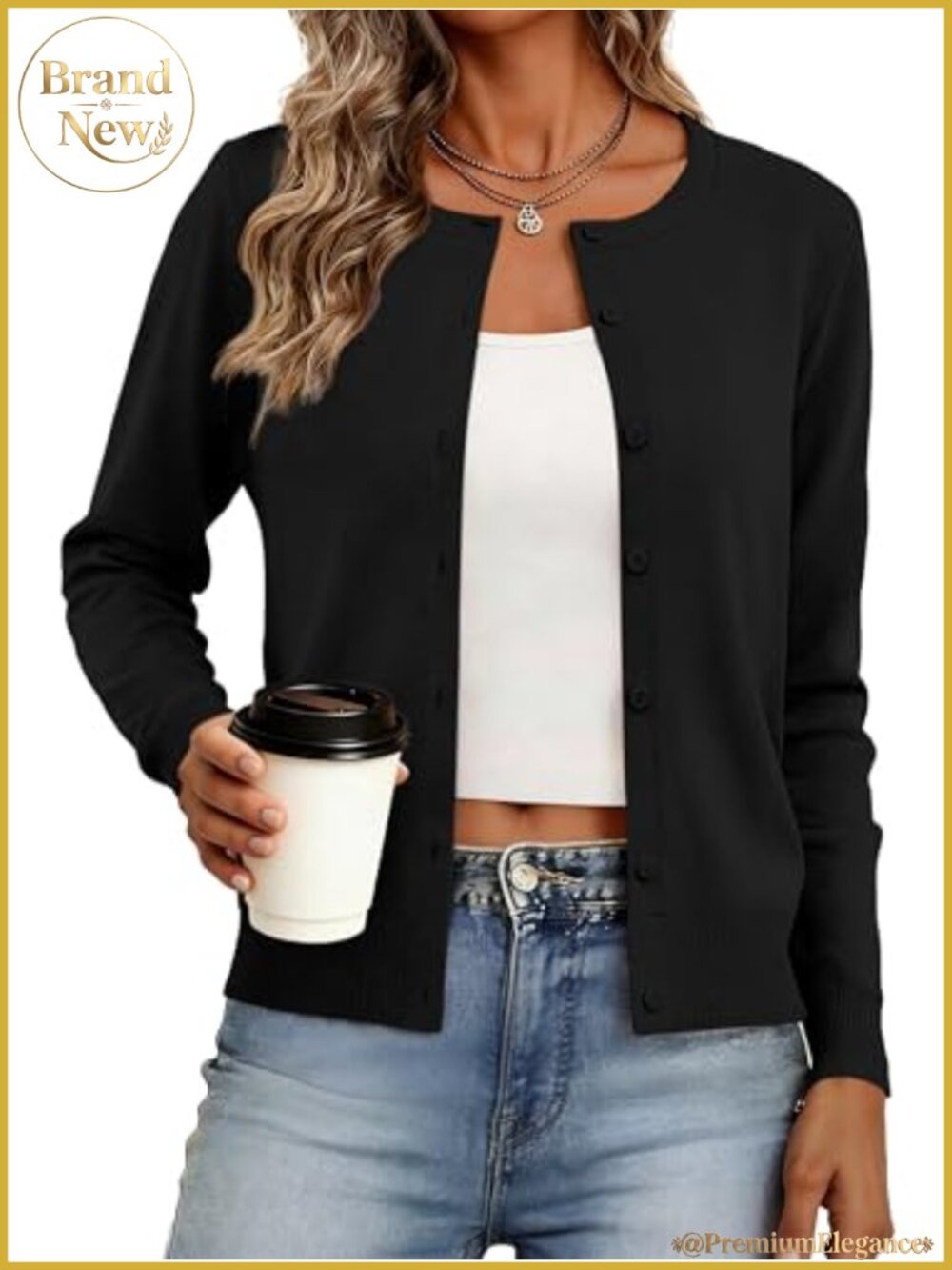 Women's Lightweight Long Sleeve Cardigan Sweater Button Down Knit